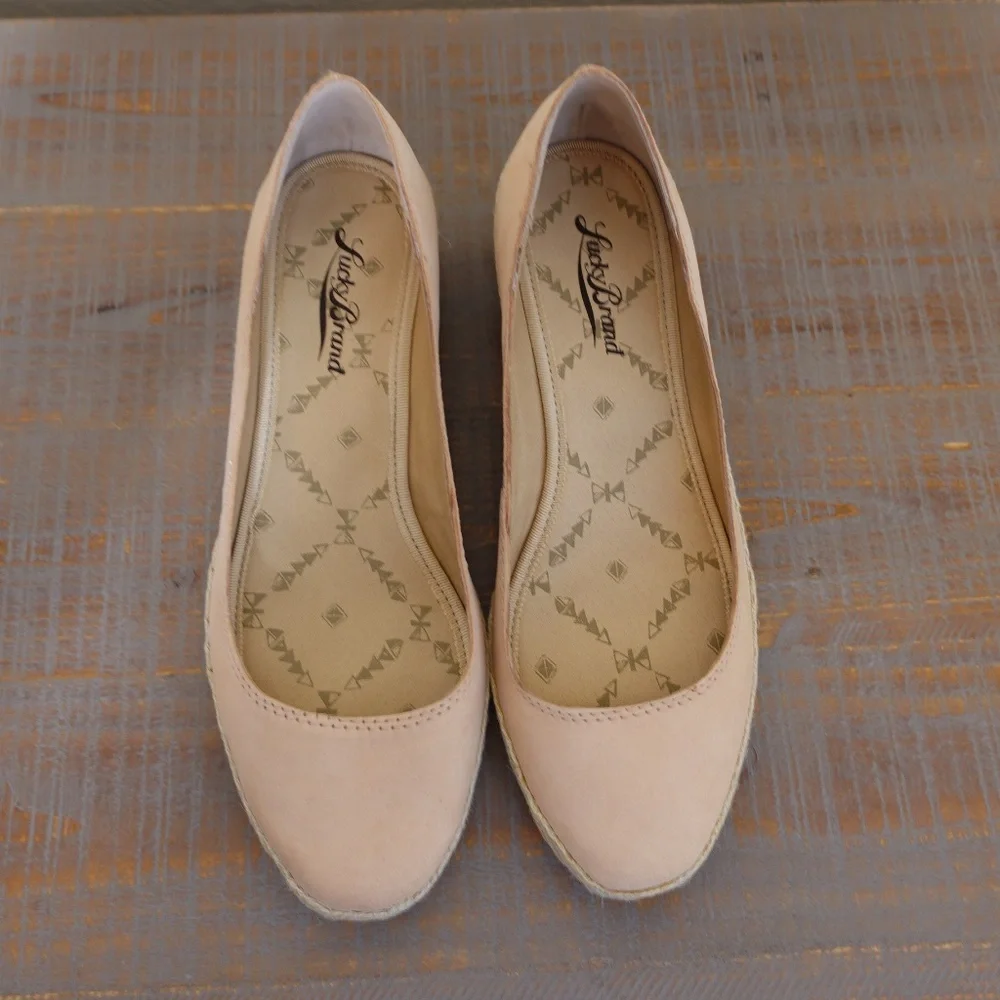 Lucky Brand Tilly Nubuck Espadrille Wedges - Picture 6 of 9